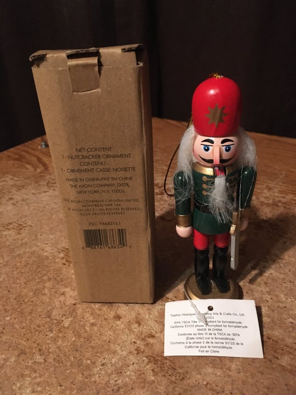 AVON 2023 NUTCRACKER CHRISTMAS WOODEN ORNAMENT NEW IN BOX